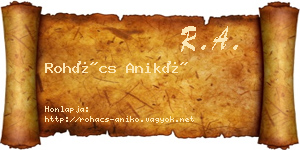 Rohács Anikó névjegykártya