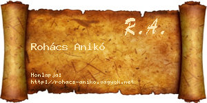 Rohács Anikó névjegykártya